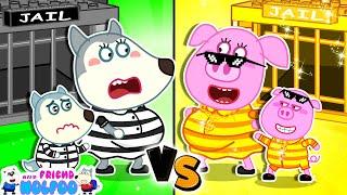 Prison Escape & Gold vs Black Challenge with Wolfoo and Piggy  Kids Videos