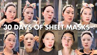 I used a sheet mask EVERY morning & night for a MONTH!