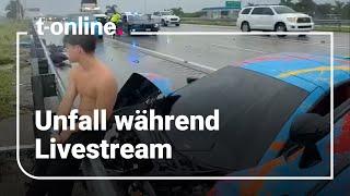 Unfall im Luxus-Auto live gestreamt: YouTuber schaut aufs Handy – und rast in die Leitplanke