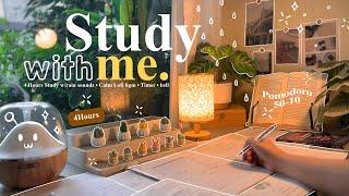 4-HOURStudy With Me • Rain sounds + Lofi bgm • Pomodoro 50-10 • Day177