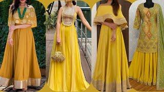  latest haldi suit design | yellow kurti design | haldi ceremony dress design