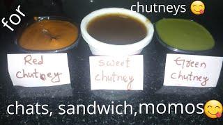 How to make red, green, and sweet chutneys... for chats, sandwich, momos