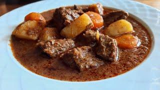 A delicious Hungarian meat dish recipe. Soft dinner gurest with veal.