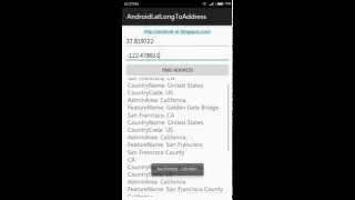 Find addresses of given latitude and longitude using android.location.Geocoder