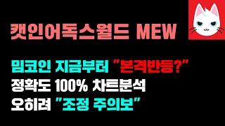 캣인어독스월드 MEW [긴급] 밈코인 지금부터 "본격반등" 시작일까? 오히려 조정주의...! 정확도 100% 차트분석, 영상 필수시청 #코인시황