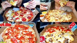 Twilight asmr PIZZA #1 COMPILATION | pepperoni cheese/pineapple pizza | Mukbang *satisfying*