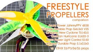 FPV Freestyle propellers : Azure power vs HQprop vs Gemfan vs DALprop vs Ethix