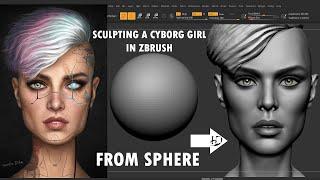 Sculpting a Cyborg Girl in ZBrush - Part 1