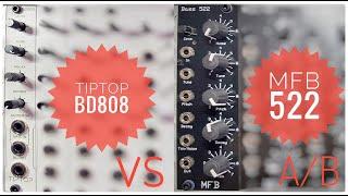 TipTop BD808 vs MFB Bass 522 (A/B Comparison, Sound Demo, No Talking)