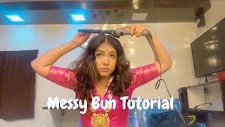 Messy Bun Hairstyle Tutorial || Rajarani Shoot || Anupama Anandkumar