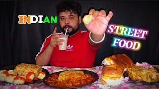 INDIAN STREEET FOOD!! Stream momo, VEG bugger, Veg Chowmein, cheesy pasta pav bhaji and cold coffee