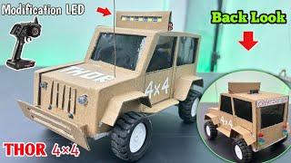 Diy 4×4 Mahindra Thar Using DC Motor With Cardboard | The Road King