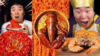 ASMR MUKBANG | fire noodle, spicy seafood octopus, King Crab Funny Eating! Collection