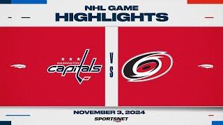 NHL Highlights | Capitals vs. Hurricanes - November 3, 2024