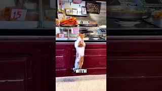 This cat went to order food! Will they give it something? 