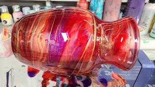 Easy and GORGEOUS transparent glass resin vase - epoxy art on a vase with Jupiter colors