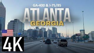 Road Tour of Atlanta, Georgia in 4K - Driving to Downtown Atlanta - USA Road Trip