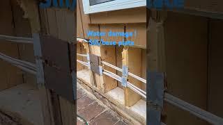 Water Damage from bad gutters, snow and ice melting against siding #waterdamagerepair