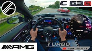 Mercedes-AMG C 63 S E PERFORMANCE | 680 PS | Top Speed Drive German Autobahn No Speed Limit POV