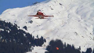 Swiss Air Force F-5 Tiger TARGET TOWING + FA18 Hornet ~ Stunning Meiringen Air Base Switzerland