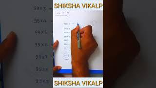 #MathTricks | Table of 99 | Easy Method | #tables #shikshavikalp #shiksha_vikalp #mathsonfingertips