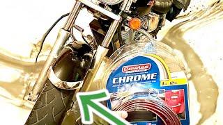 Motorcycle fender chrome DIY cheap trim install classic look autozone