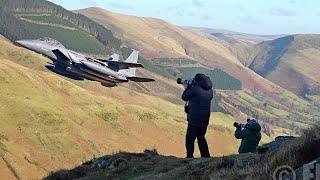 Awesome F-15 Low Fly Mach Loop Fast and Low in Winter Sunshine