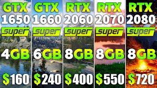 GTX 1650 SUPER vs GTX 1660 SUPER vs RTX 2060 SUPER vs RTX 2070 SUPER vs RTX 2080 SUPER