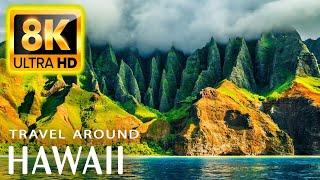 Flying over Hawaii (4k Uhd) - amazing beautiful nature scenery with relaxing music for stress relief