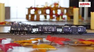 Märklin Halloween Zug mit Lokomotive und Wagen  Gruselspaß auf H0 Schienen