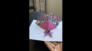 DIY Pop Up Bouquet Card birthday card #art #cardcraft #birthdaycard #teachersday #popupcard #bouquet