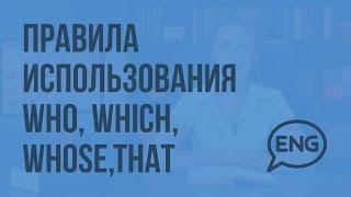 Правила использования WHO, WHICH, WHOSE,THAT. Видеоурок по английскому языку 5-6 класс