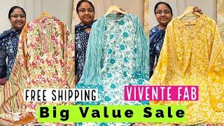 Big Value Sale on Cotton Suits Apt For Home & Office Wear Mostly Under Rs 1150 at Vivente Fab.