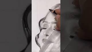 Charcoal sketch | portrait | YouTube short | How to draw face | sketching for beginner | Drawing