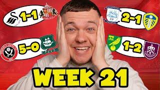 My Championship Week 21 Score Predictions!