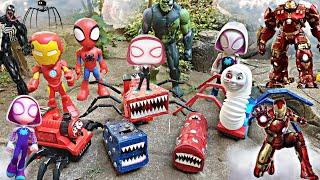 CHOO CHOO CHARLES TRAIN VS AVENGERS SUPERHERO, IRON MAN, SPIDER-MAN, HULK, VENOM, THOMAS AND FRIENDS