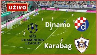 Karabag - Dinamo Zagreb uživo Liga europskih Potpuna utakmica Nogometna simulacija Igranje računala