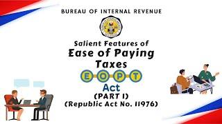 Salient Features of Ease of Paying Taxes Act (EOPT) Part 1