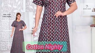 cotton nighty/cotton printed nighty #sevencross #nightwear #fashion #sleepwear #nightymaterials