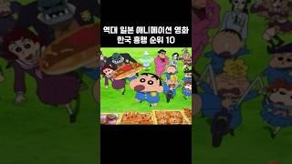 역대 일본 애니메이션 한국 흥행 순위! #shorts