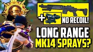 NO RECOIL MK14 FULL AUTO LONG RANGE SPRAY!! | PUBG Mobile