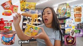 korean convenience store vlog! eating *EVERY* color of the rainbow 