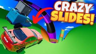 We Crashed RANDOM CARS on CRAZY SLIDES in BeamNG Drive Mods!