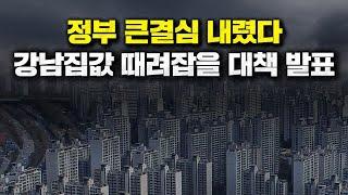 정부 큰결심 내렸다, 강남집값 때려잡을 대책 발표