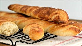 Knead the dough in the evening and get fresh BREAD for breakfast. A simple recipe for a baguette