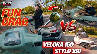 ADU DRAG VELORA 150 VS STYLO 160SIAPA YANG PALING KENCANG #velora150 #stylo160