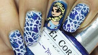 Frozen Themed Winter Frost Nail Art Tutorial!!! ️️️️