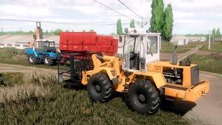 FS22 / Карта Кошмак / #24 Уборка кукурузы на силос, замена силосных ям Амкодор 352С, МТЗ, ХТЗ, Claas