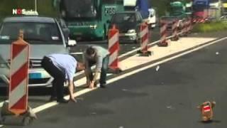 It's raining euro banknotes on the highway Maastricht