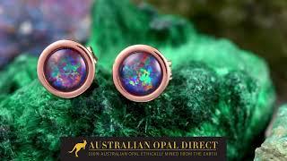 Gold Earrings, Green Earrings, Opal Stud Earrings - Australian Opal Direct | Worldwide Shipping